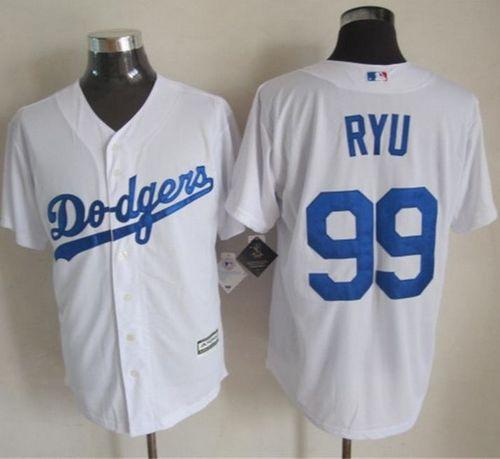 Custom Fan-Made Hyun Jin Ryu Los Angeles Dodgers #99 White Baseball Jersey