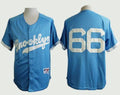 Custom Fan-Made Yasiel Puig Cooperstown Los Angeles Dodgers #66 Blue Baseball Jersey