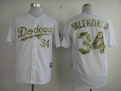 Custom Fan-Made Fernando Valenzuela Los Angeles Dodgers #34 White USMC Baseball Jersey