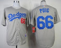 Custom Fan-Made Yasiel Puig Los Angeles Dodgers #66 Grey Baseball Jersey