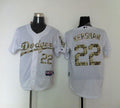 Custom Fan-Made Clayton Kershaw Los Angeles Dodgers #22 White USMC Baseball Jersey
