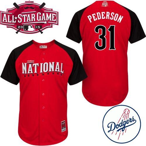 Custom Fan-Made Joc Pederson Los Angeles Dodgers #31 Red 2015 All-Star Edition Baseball Jersey