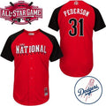 Custom Fan-Made Joc Pederson Los Angeles Dodgers #31 Red 2015 All-Star Edition Baseball Jersey