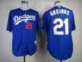 Custom Fan-Made Zack Greinke Los Angeles Dodgers #21 Blue Baseball Jersey