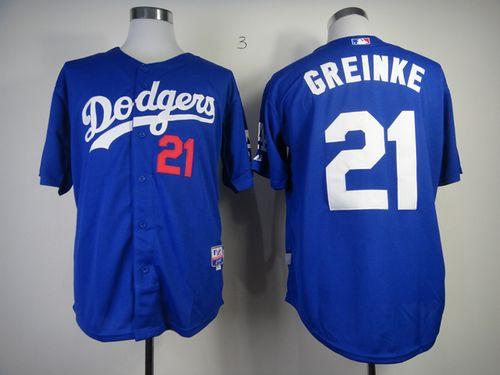 Custom Fan-Made Zack Greinke Los Angeles Dodgers #21 Blue Baseball Jersey