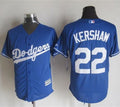 Custom Fan-Made Clayton Kershaw Los Angeles Dodgers #22 Blue Baseball Jersey