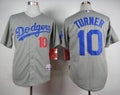 Custom Fan-Made Justin Turner Los Angeles Dodgers #10 Grey Baseball Jersey