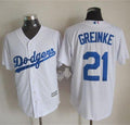 Custom Fan-Made Zack Greinke Los Angeles Dodgers #21 White Baseball Jersey