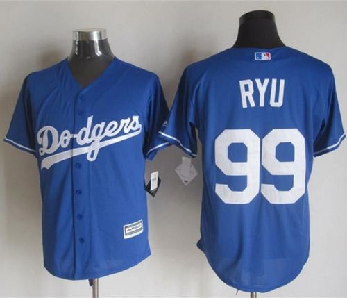 Custom Fan-Made Hyun Jin Ryu Los Angeles Dodgers #99 Blue Baseball Jersey