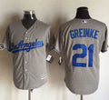 Custom Fan-Made Zack Greinke Los Angeles Dodgers #21 Grey Baseball Jersey