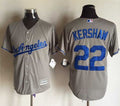 Custom Fan-Made Clayton Kershaw Los Angeles Dodgers #22 Grey Baseball Jersey