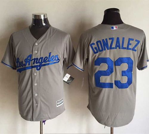 Custom Fan-Made Adrian Gonzalez Los Angeles Dodgers #23 Grey Baseball Jersey