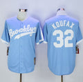 Custom Fan-Made Sandy Koufax Los Angeles Dodgers #32 Blue Throwback Baseball Jersey