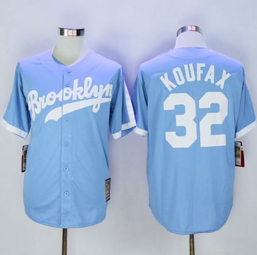 Custom Fan-Made Sandy Koufax Los Angeles Dodgers #32 Blue Throwback Baseball Jersey