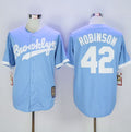 Custom Fan-Made Jackie Robinson Los Angeles Dodgers #42 Blue Throwback Baseball Jersey