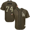 Custom Fan-Made Kenley Jansen Los Angeles Dodgers #74 Green Service Edition Baseball Jersey