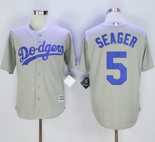 Custom Fan-Made Corey Seager Los Angeles Dodgers #5 Grey Baseball Jersey