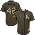 Custom Fan-Made Jackie Robinson Los Angeles Dodgers #42 Green Service Edition Baseball Jersey