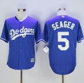 Custom Fan-Made Corey Seager Los Angeles Dodgers #5 Blue Baseball Jersey