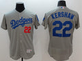 Custom Fan-Made Clayton Kershaw Los Angeles Dodgers #22 Grey Baseball Jersey