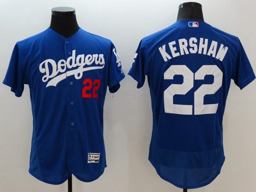 Custom Fan-Made Clayton Kershaw Los Angeles Dodgers #22 Blue Baseball Jersey