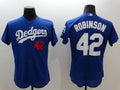 Custom Fan-Made Jackie Robinson Los Angeles Dodgers #42 Blue Baseball Jersey
