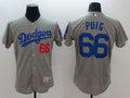 Custom Fan-Made Yasiel Puig Los Angeles Dodgers #66 Grey Baseball Jersey