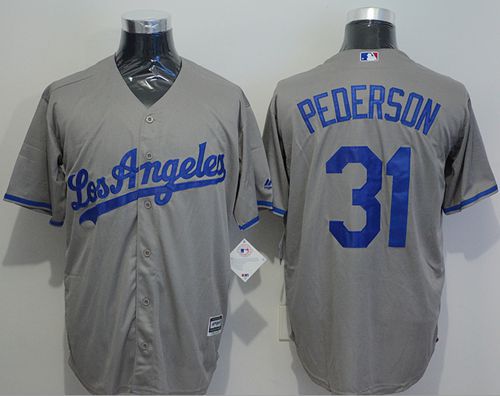 Custom Fan-Made Joc Pederson Los Angeles Dodgers #31 Grey Baseball Jersey