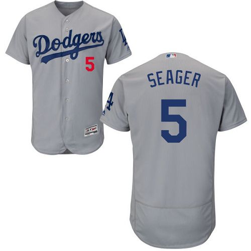 Custom Fan-Made Corey Seager Los Angeles Dodgers #5 Grey Baseball Jersey