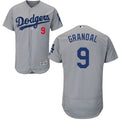 Custom Fan-Made Yasmani Grandal Los Angeles Dodgers #9 Grey Baseball Jersey