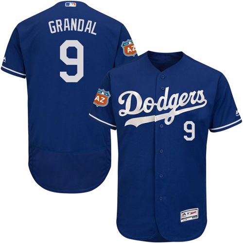 Custom Fan-Made Yasmani Grandal Los Angeles Dodgers #9 Blue Baseball Jersey