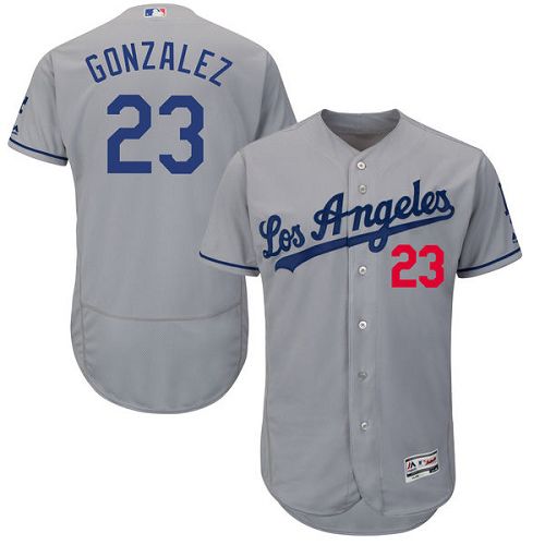 Custom Fan-Made Adrian Gonzalez Los Angeles Dodgers #23 Grey Baseball Jersey