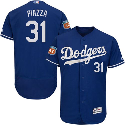 Custom Fan-Made Mike Piazza Los Angeles Dodgers #31 Blue Baseball Jersey