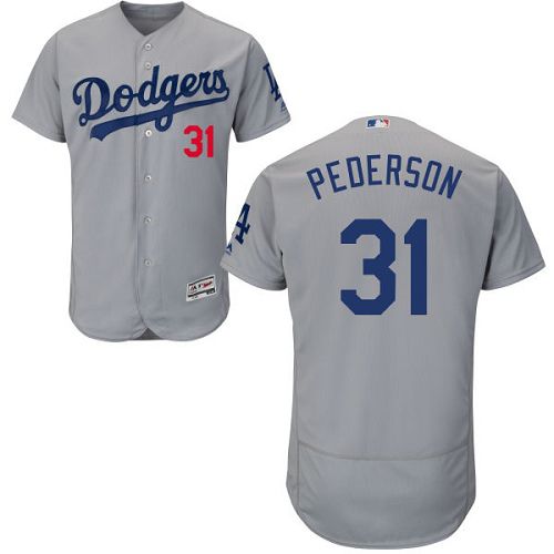 Custom Fan-Made Joc Pederson Los Angeles Dodgers #31 Grey Baseball Jersey