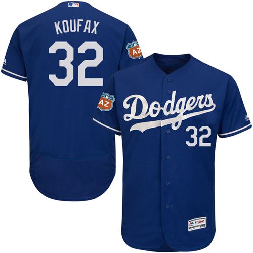 Custom Fan-Made Sandy Koufax Los Angeles Dodgers #32 Blue Baseball Jersey