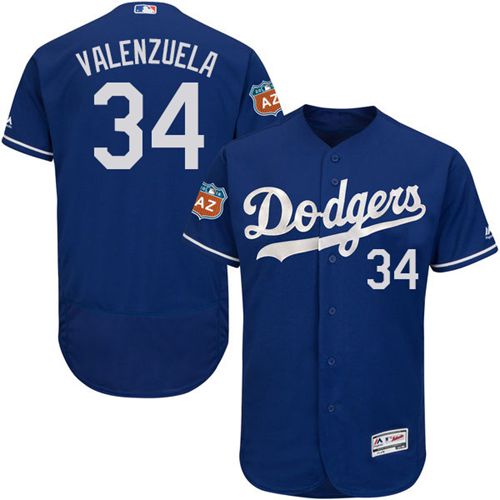 Custom Fan-Made Fernando Valenzuela Los Angeles Dodgers #34 Blue Baseball Jersey