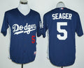 Custom Fan-Made Corey Seager Cooperstown Los Angeles Dodgers #5 Blue Baseball Jersey