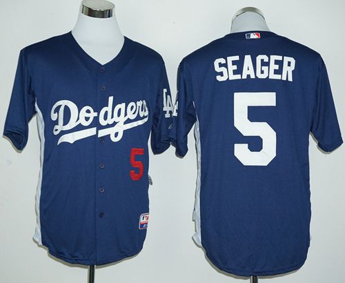 Custom Fan-Made Corey Seager Cooperstown Los Angeles Dodgers #5 Blue Baseball Jersey