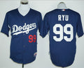 Custom Fan-Made Hyun Jin Ryu Cooperstown Los Angeles Dodgers #99 Blue Baseball Jersey