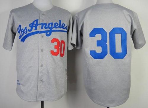 Custom Fan-Made Maury Wills Los Angeles Dodgers #30 Grey 1963 Throwback Baseball Jersey