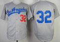 Custom Fan-Made Sandy Koufax Los Angeles Dodgers #32 Grey 1963 Throwback Baseball Jersey