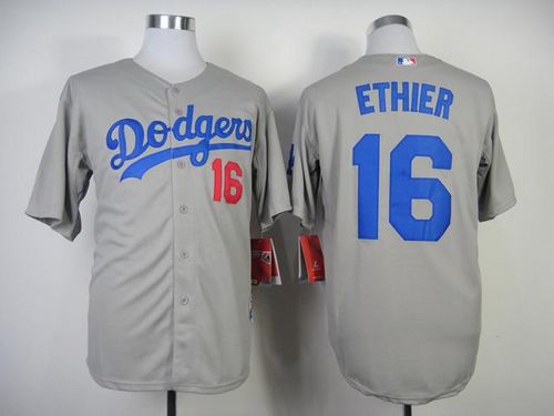 Custom Fan-Made Andre Ethier Los Angeles Dodgers #16 Grey Baseball Jersey