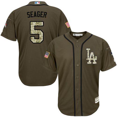 Custom Fan-Made Corey Seager Los Angeles Dodgers #5 Green Service Edition Baseball Jersey