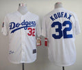 Custom Fan-Made Sandy Koufax Los Angeles Dodgers #32 White 1958 Baseball Jersey