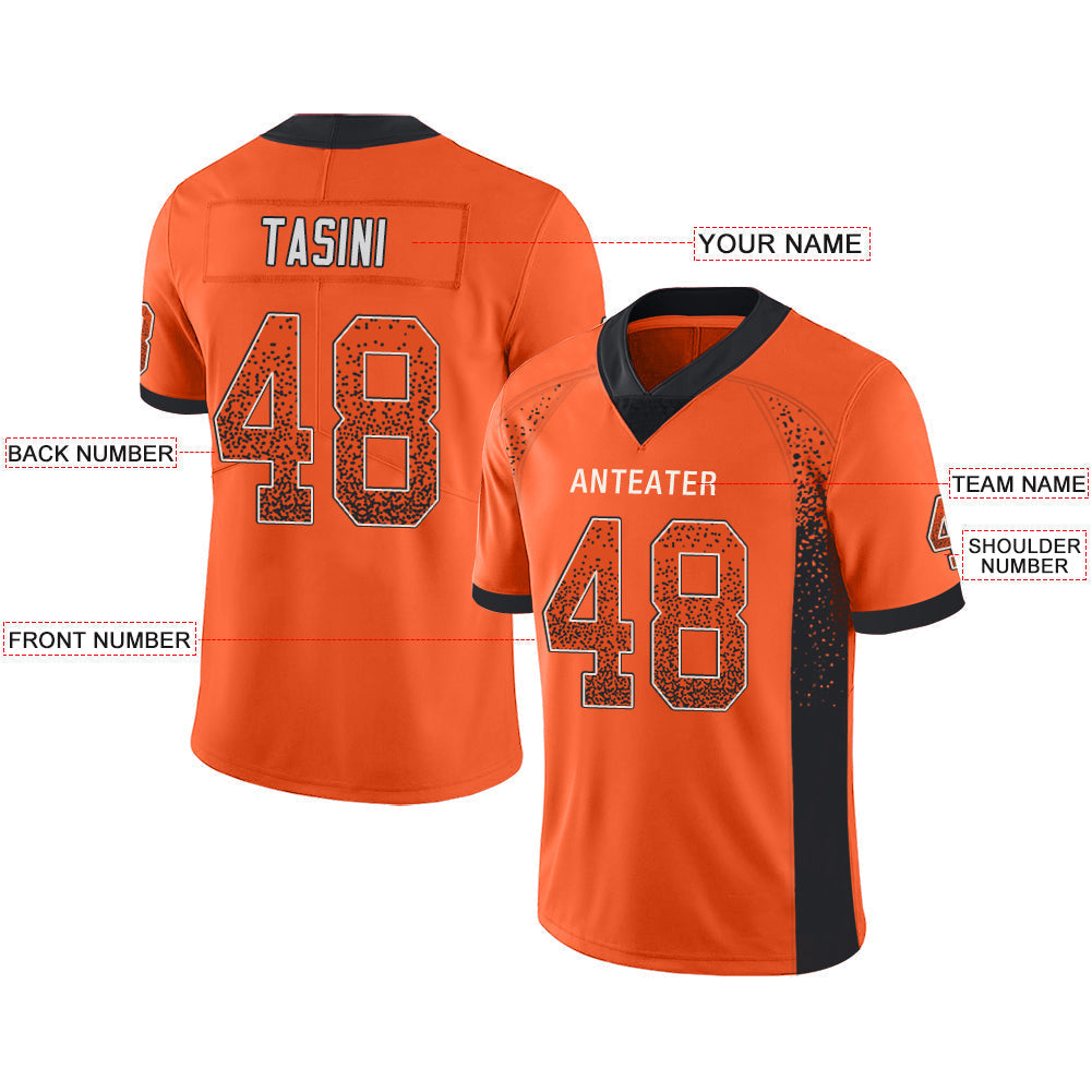 Custom orange football jersey front view | GameDay Jerseys