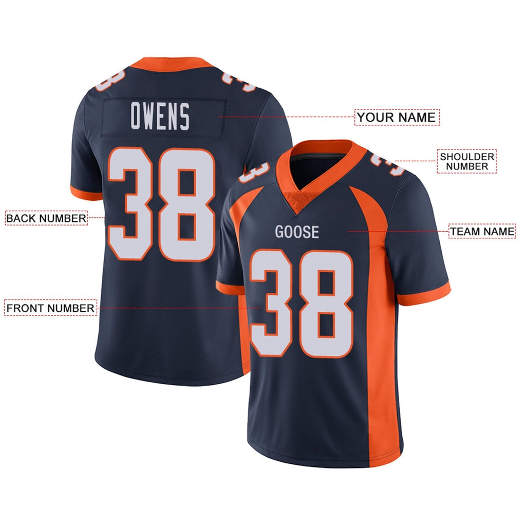 Custom orange football jersey detail | GameDay Jerseys