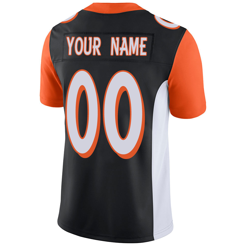 Custom black football jersey back view | GameDay Jerseys