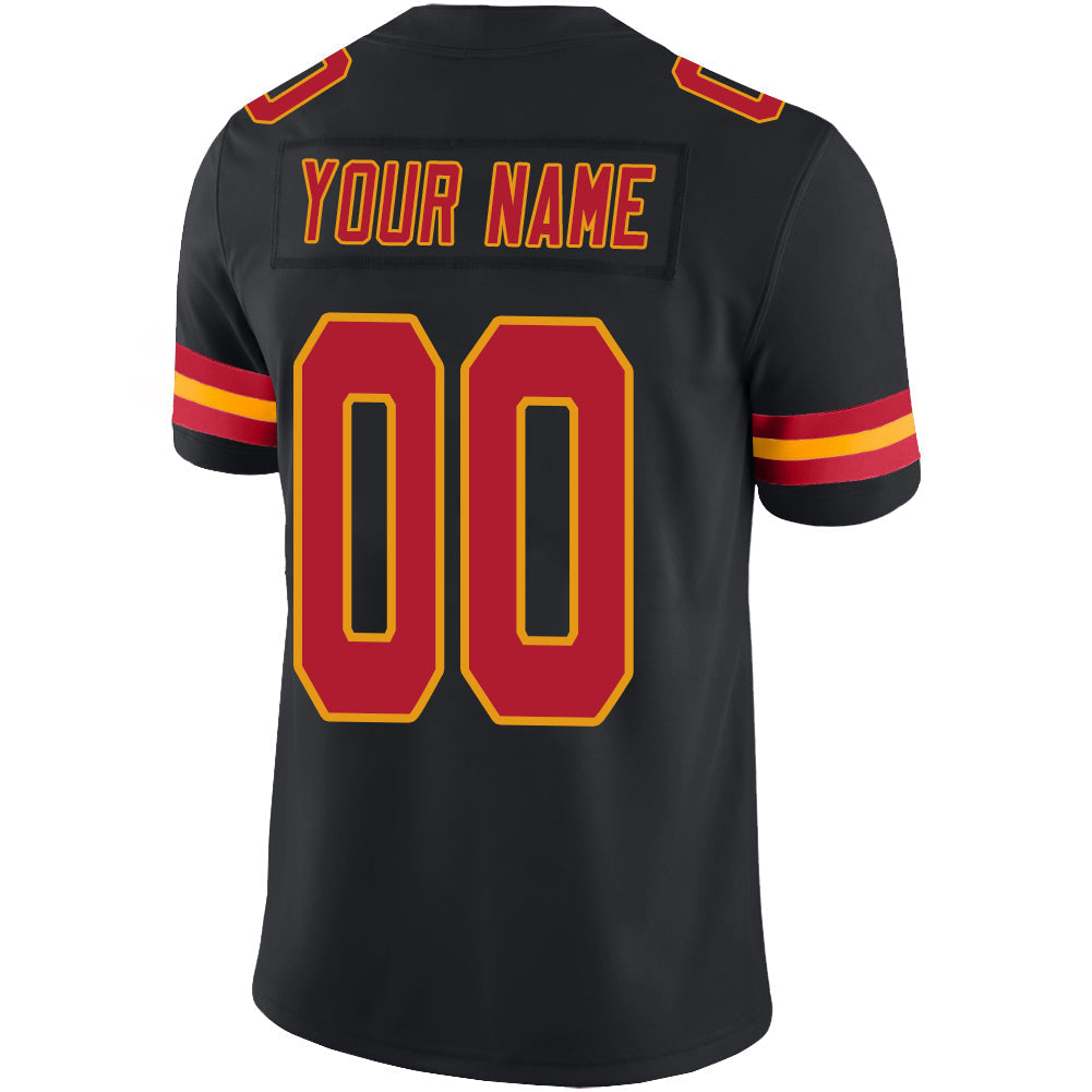 Custom black football jersey back view | GameDay Jerseys