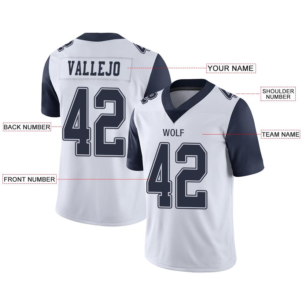 Custom white football jersey front view | GameDay Jerseys