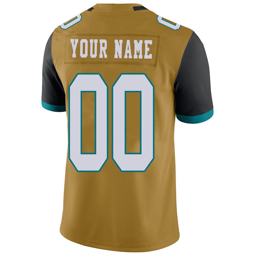 Custom gold football jersey back view | GameDay Jerseys